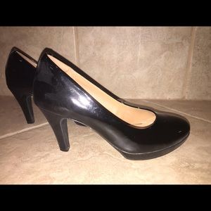 Black Patent Clark Platform Heels